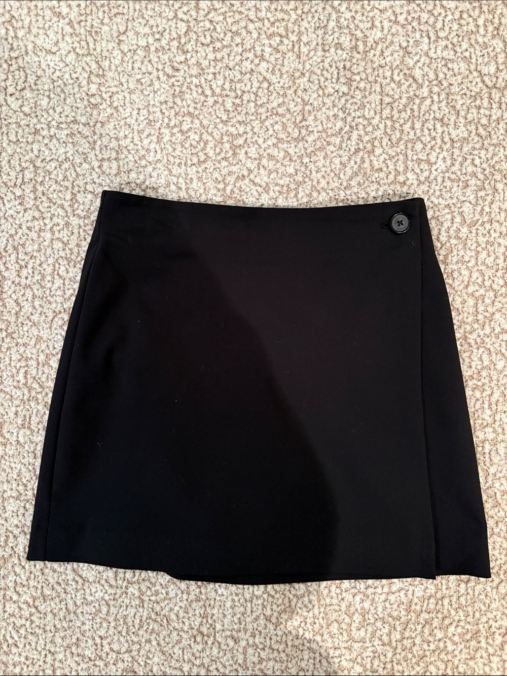 Babaton Black Mini Skirt with Side Button